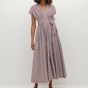 Lova Midi Dress Maia Stripe Burgundy